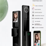 Cerradura Inteligente Tediton-H01 (Al.Aluminio Bt. Litio) 7en1 Facial 3D / Palma / Huella / Audio Intercomunicador