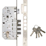 Kit Cerradura KL de Alta Seguridad 4 Bulones/Llave Multipunto/Manijas y Escudo Anti Taladro Macizo