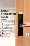 Cerradura Inteligente CX845 TTLock (A/Aluminio) 5en1 Huella / Contraseña / Tarjeta/RemotoApp - Imagen 2