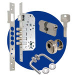 Kit Cerradura FEH de Alta Seguridad 4 Bulones/Llave Multipunto/Manijas/Escudo Anti Taladro Macizo
